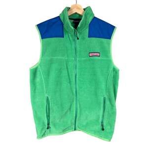 Vineyard Vines Medium Green Vest Fleece Pocketed